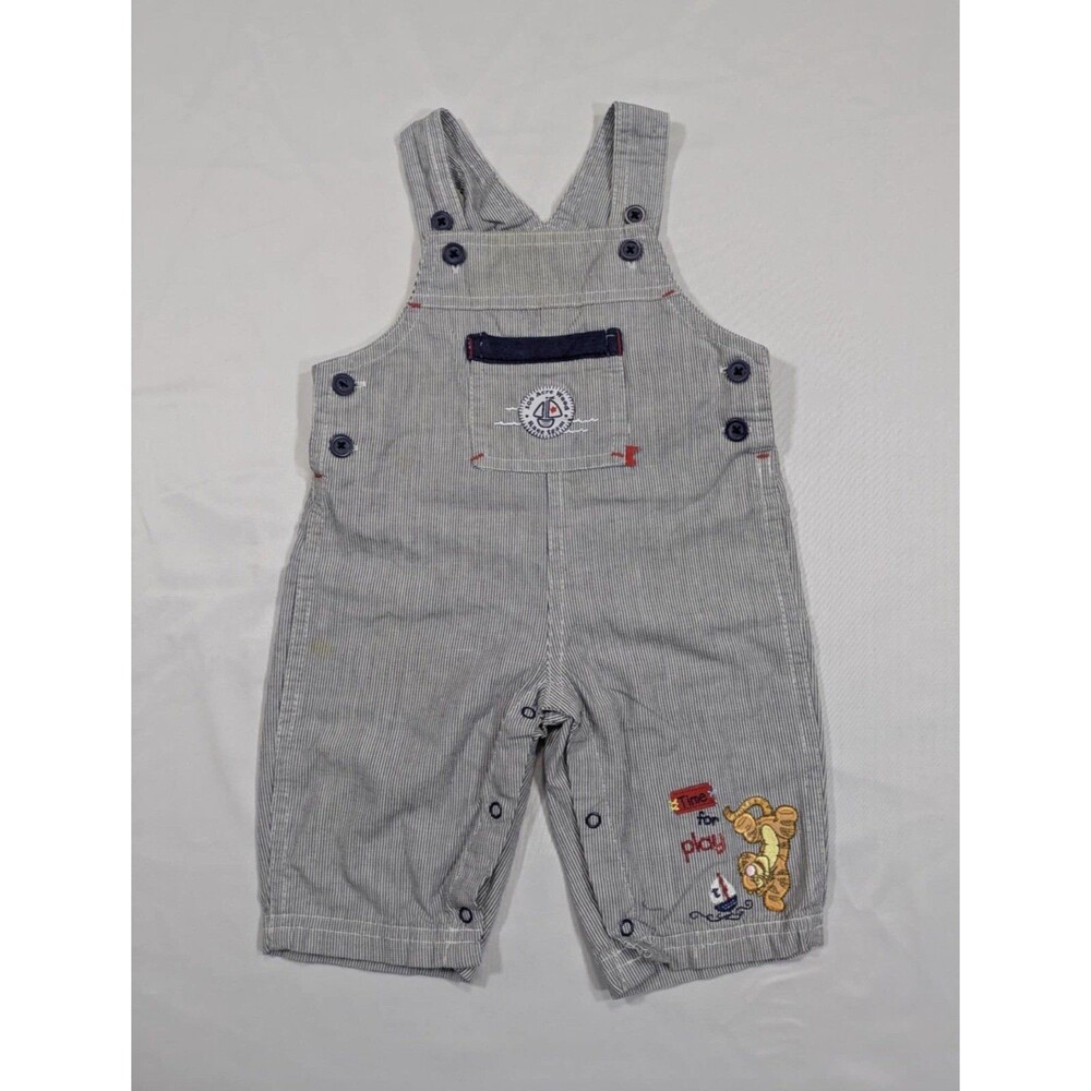 Vintage Disney 100 Acre Wood Tigger Winnie The Pooh Overalls 3-6 Months Cotton